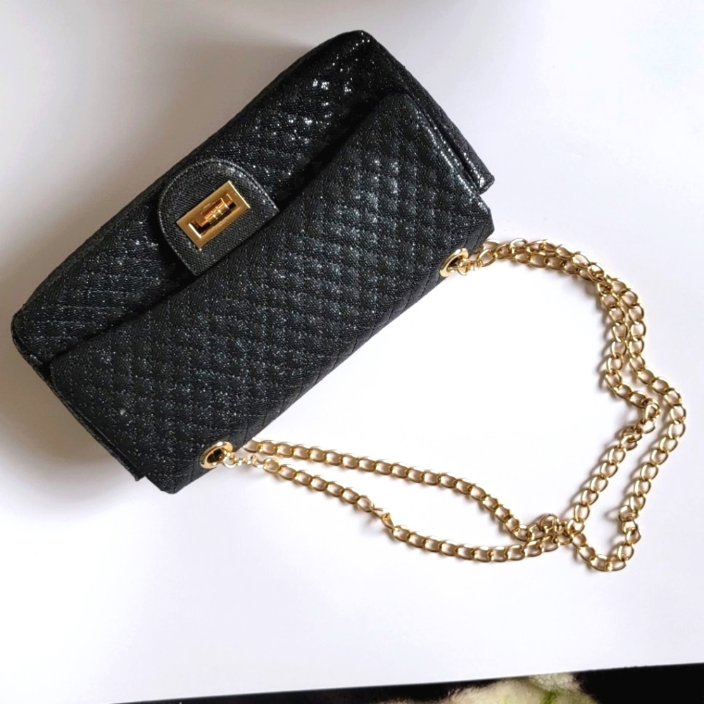 Black Glitter Purse